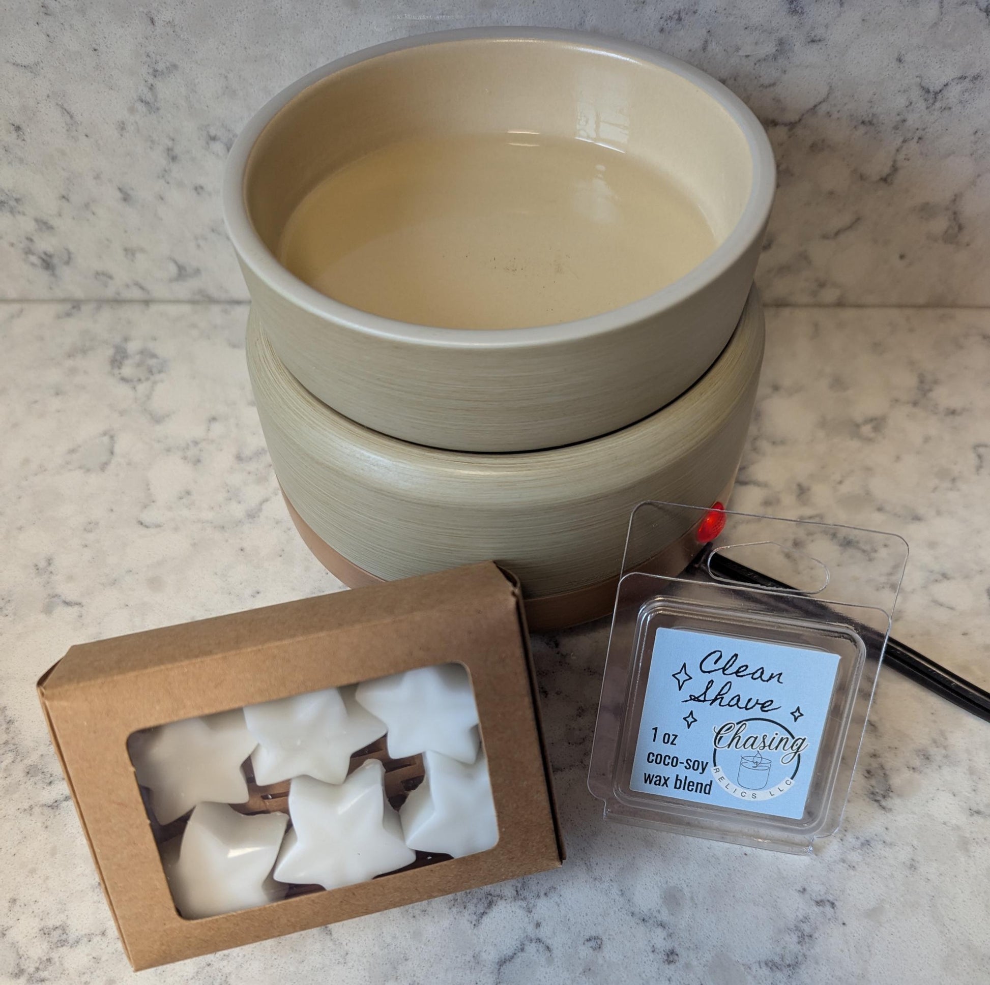 Wax Melt Samples in Clean Shave, Coconut Soy Blend, Net Weight 1 oz Star Tarts for Warmer
