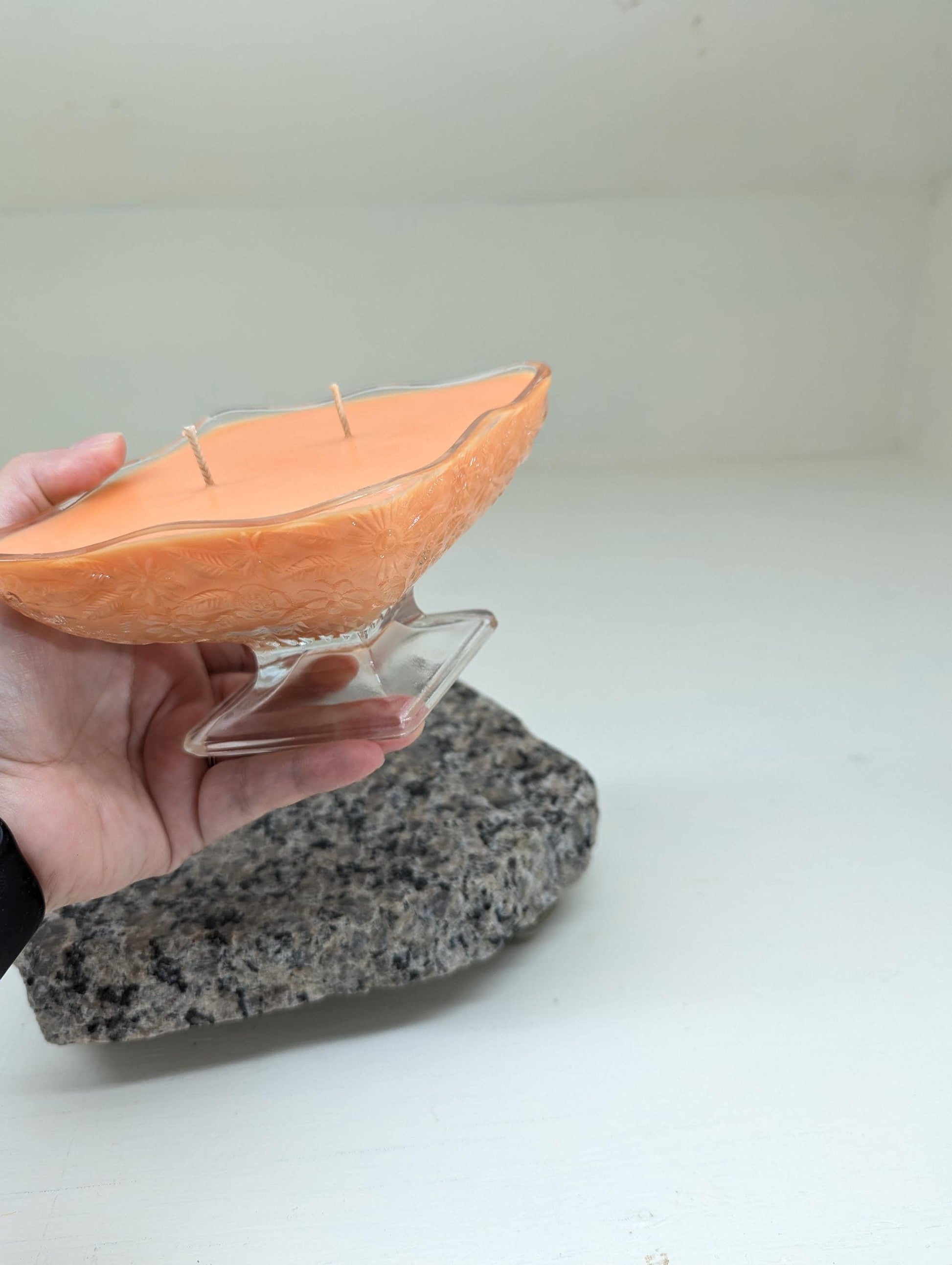 Autumn Leaves Candle – Vintage Glass Pedestal Bowl | Coco Soy Wax | Double Cotton Wicks | Fall Home Decor | Hand Poured 6oz