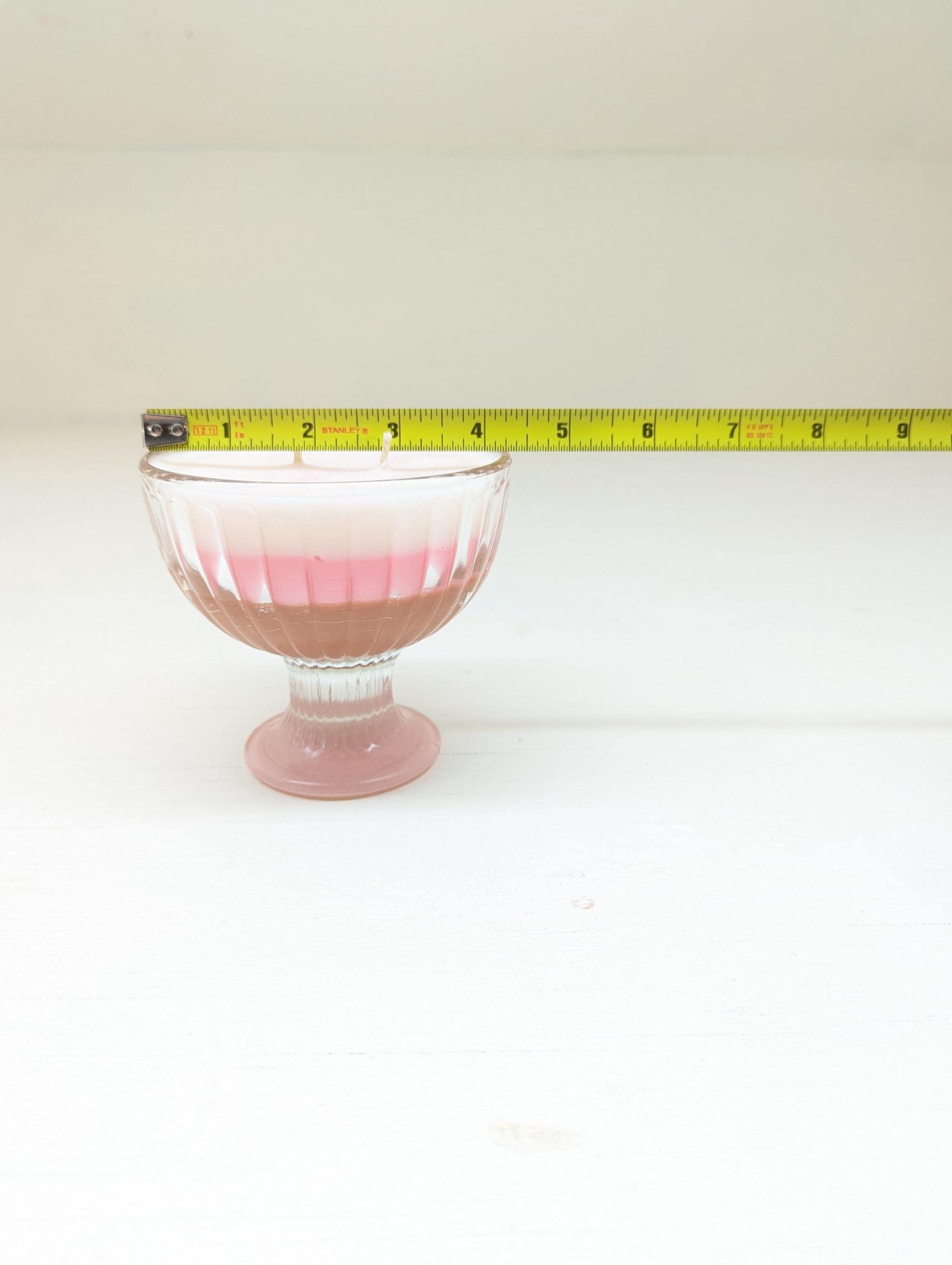 Vintage Glass Neapolitan Candle: Chocolate Strawberry Vanilla Coco-Soy Wax