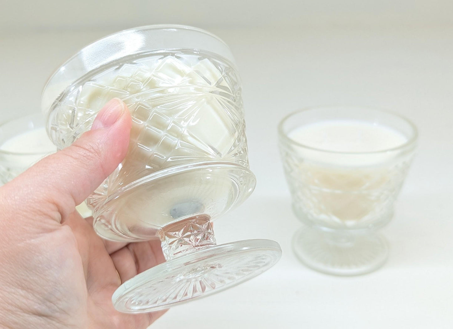 Unscented Soy Candle Bundle: 3 Vintage Hazel Atlas Glass Candles, Coco-Soy Wax Blend