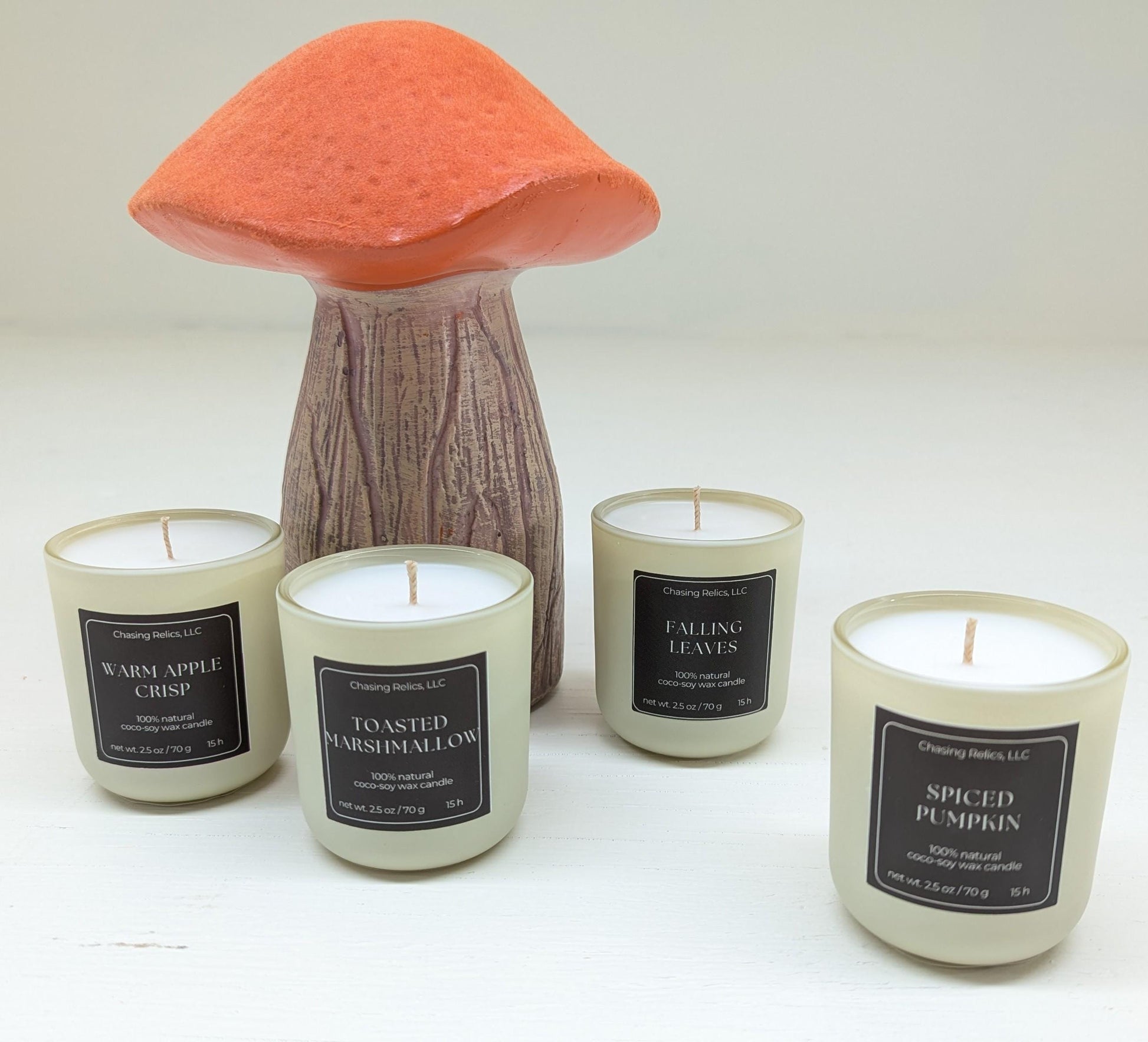 Fall Candle Flight Sampler Set: Apple Crisp, Pumpkin Spice, Coco-Soy Wax