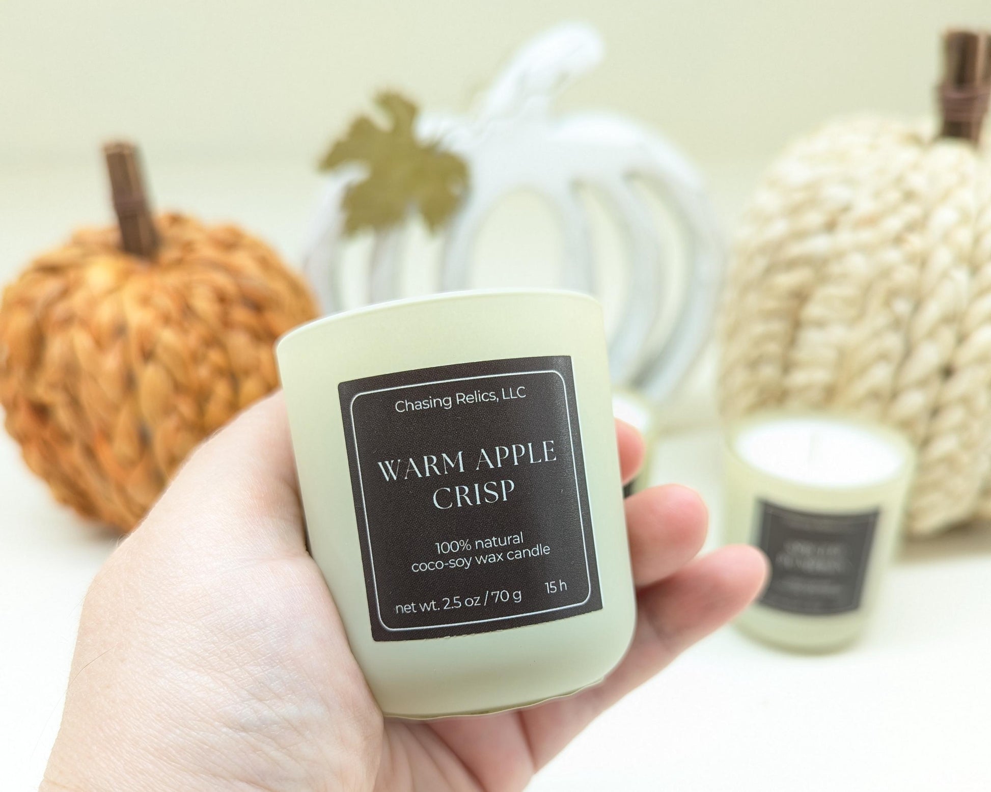 Fall Candle Flight Sampler Set: Apple Crisp, Pumpkin Spice, Coco-Soy Wax