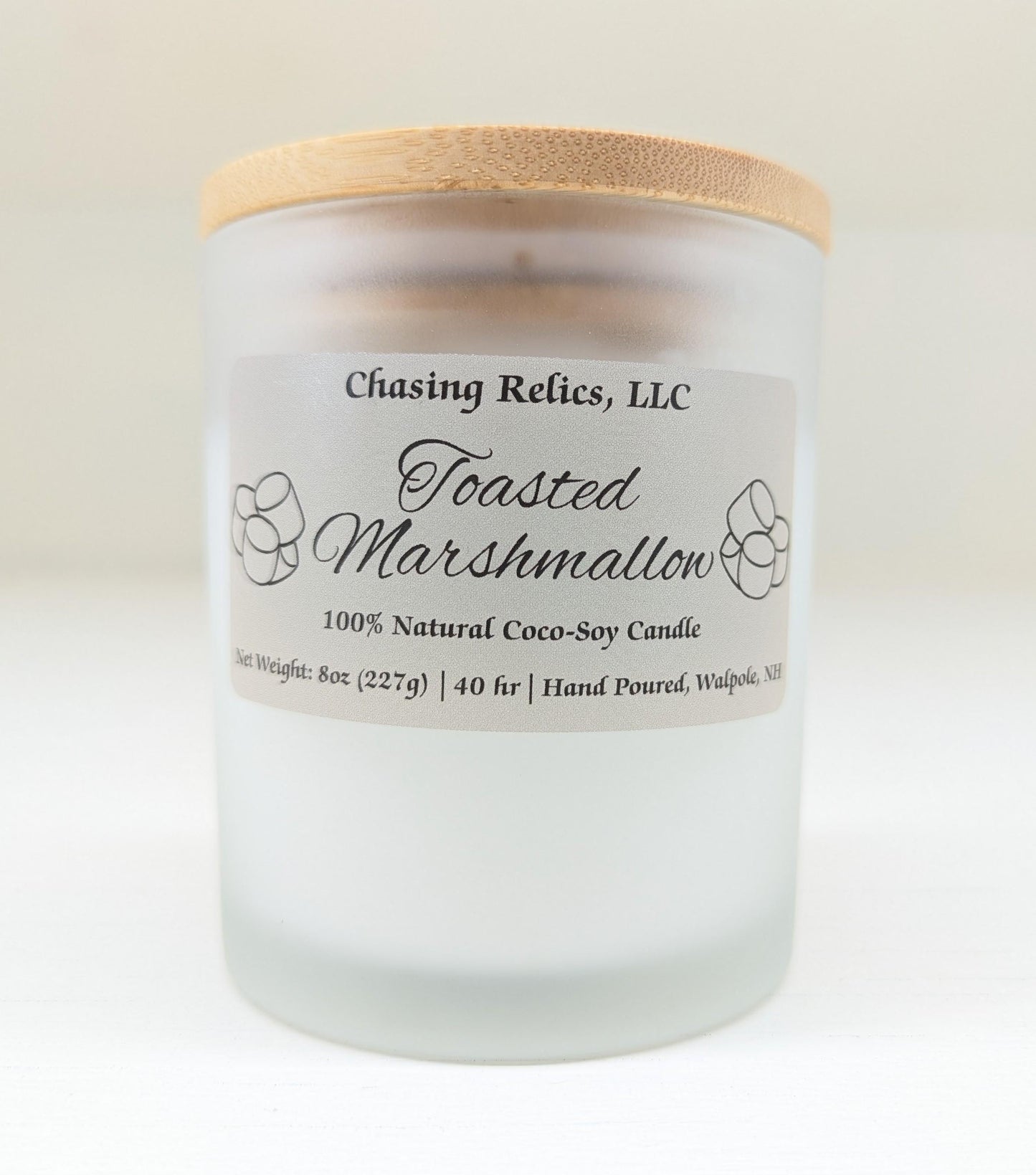 Toasted Marshmallow Coco Soy Candle: Vanilla & Smoky Woods Scent