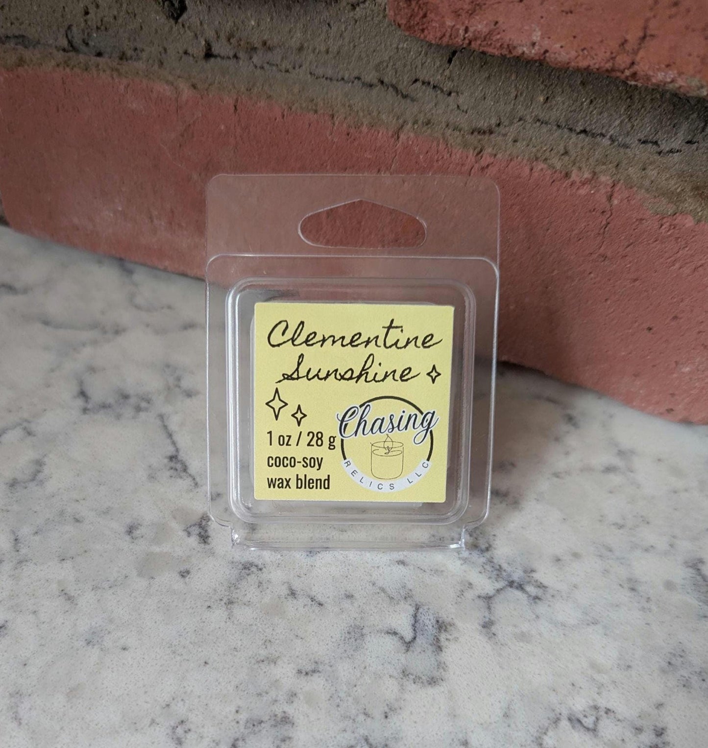 Clementine Sunshine Wax Melt, Natural Coco-Soy Wax Blend, Sample Size 1 oz Tart for Warmer