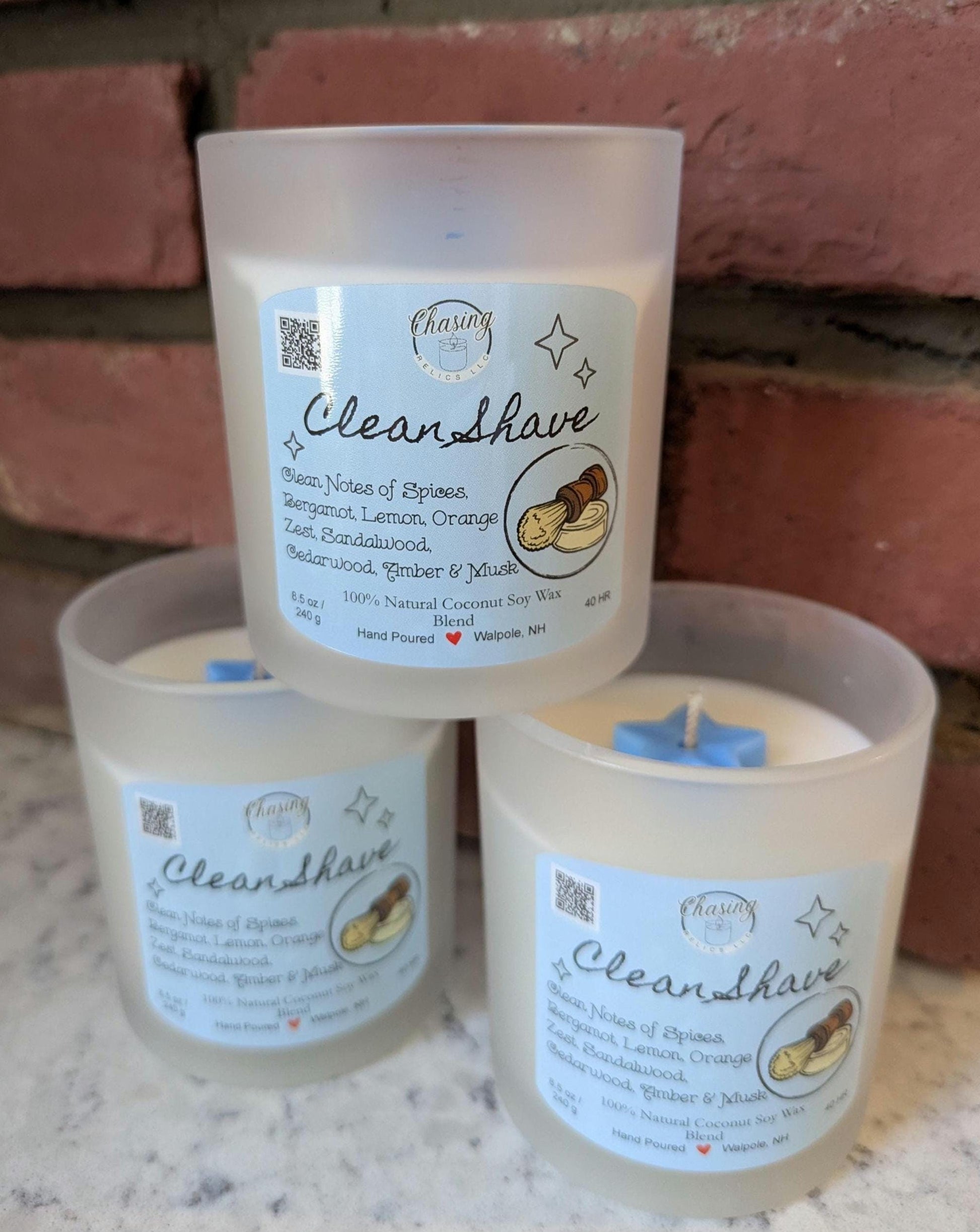 Clean Shave Candle – Hand-Poured Coconut Soy Candle | Masculine Scent | Bergamot, Sandalwood & Musk | Gift for Him | Eco-Friendly