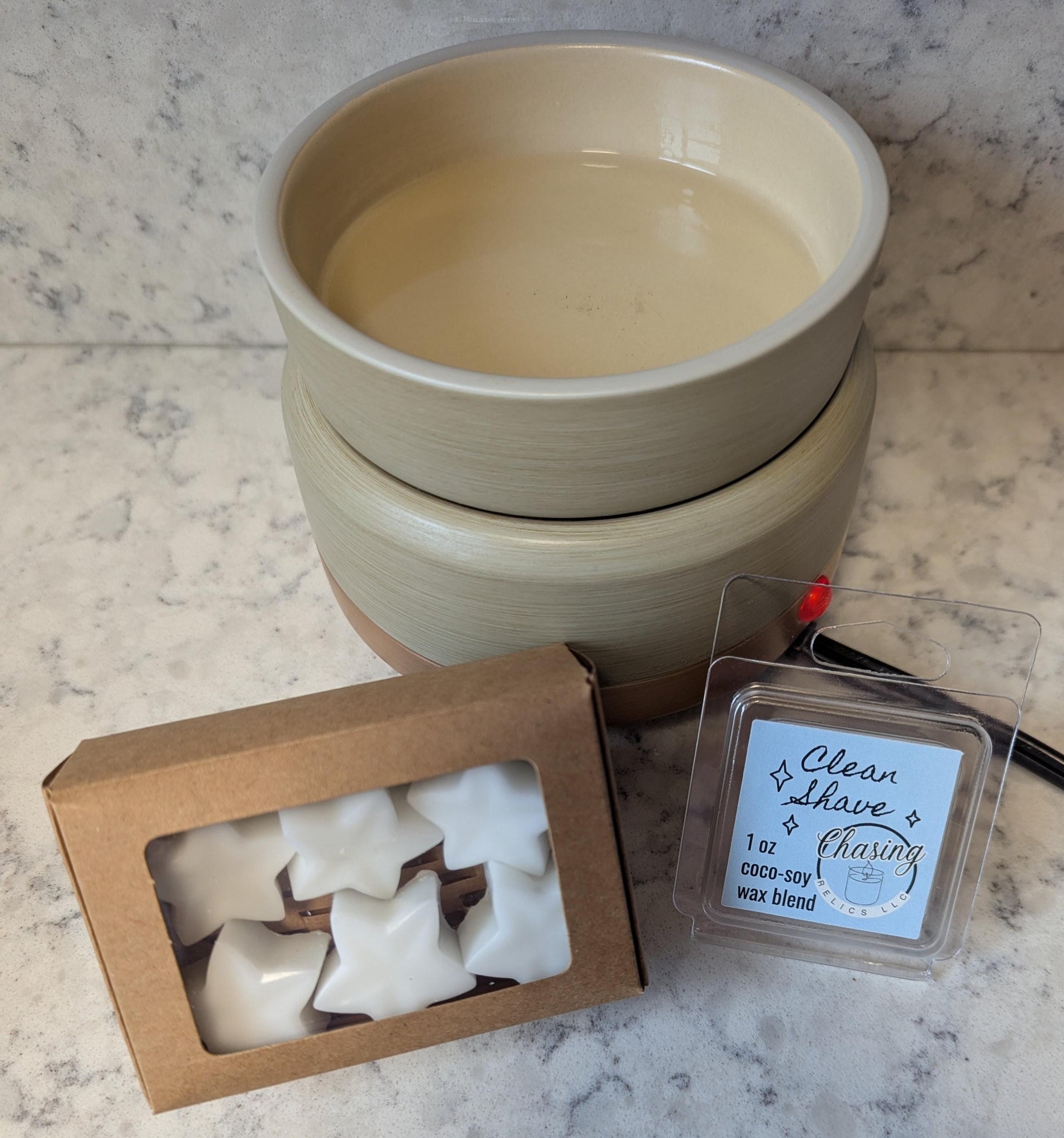 Clean Shave Wax Melt, Natural Coco-Soy Blend, Sample Size 1 oz Tart for Warmer