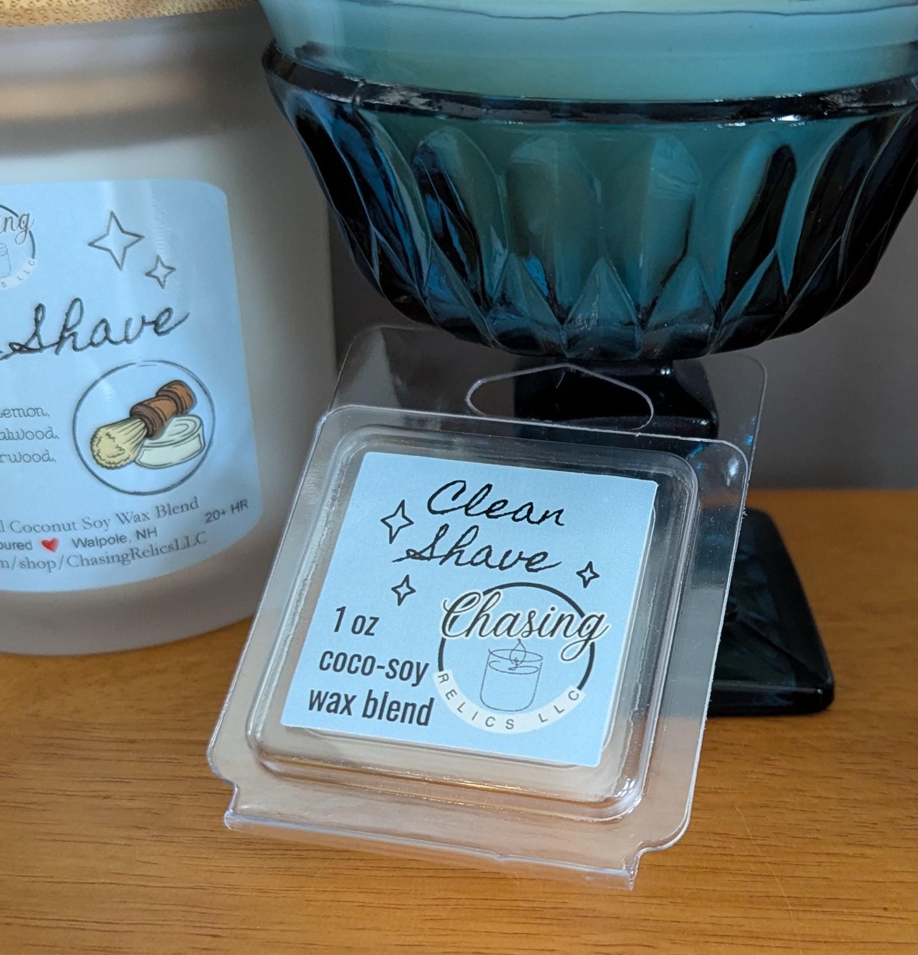 Clean Shave Wax Melt, Natural Coco-Soy Blend, Sample Size 1 oz Tart for Warmer