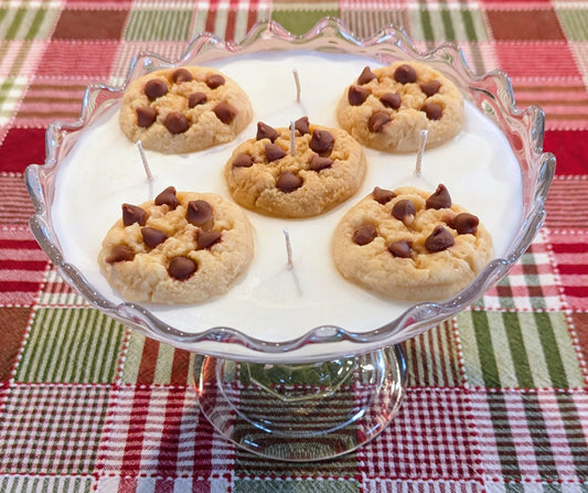 Cookie Candle – Coco Soy, 5-Wick Vintage Glass Pedestal Dish Centerpiece