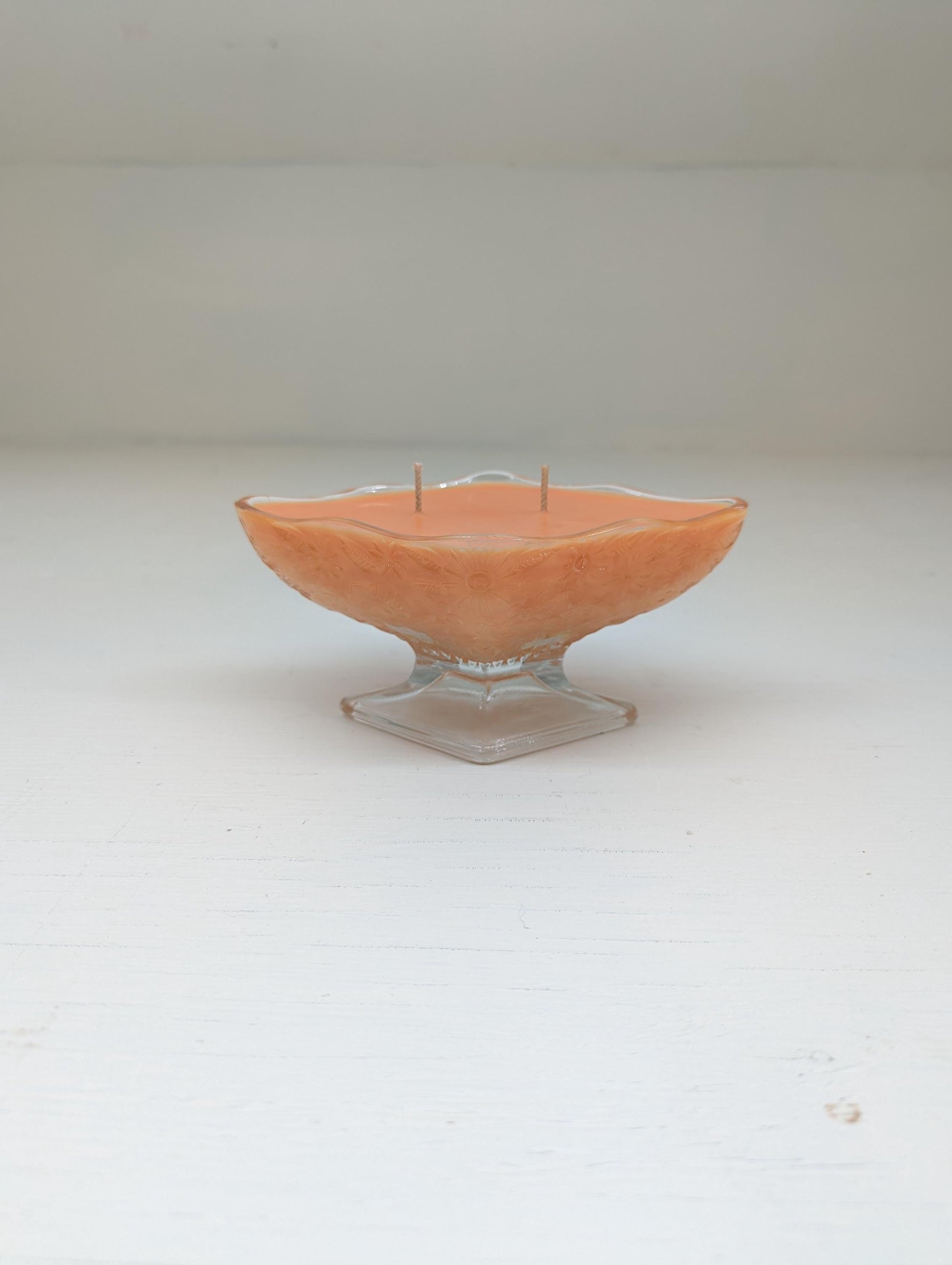 Autumn Leaves Candle – Vintage Glass Pedestal Bowl | Coco Soy Wax | Double Cotton Wicks | Fall Home Decor | Hand Poured 6oz