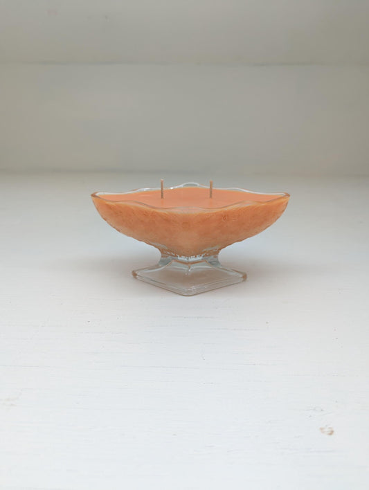 Autumn Leaves Candle – Vintage Glass Pedestal Bowl | Coco Soy Wax | Double Cotton Wicks | Fall Home Decor | Hand Poured 6oz
