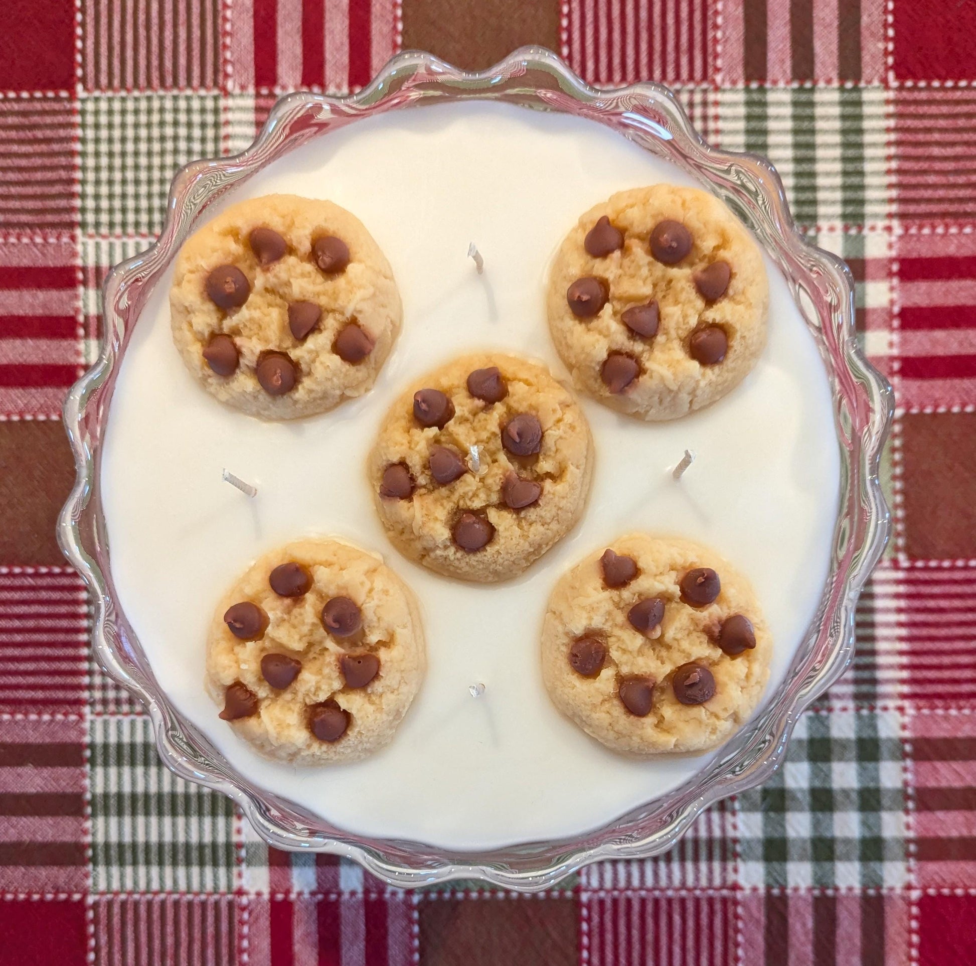 Cookie Candle – Coco Soy, 5-Wick Vintage Glass Pedestal Dish Centerpiece