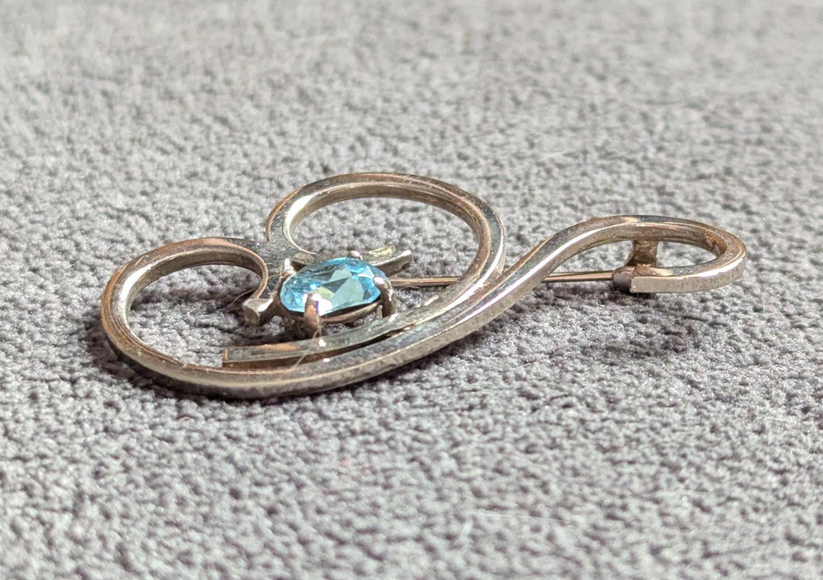 Vintage Mid Century Sterling Silver Abstract Modernist Brooch | Minimalist Jewelry Pin
