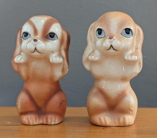 Vintage Cocker Spaniel Salt & Pepper Shakers | Mid-Century Japan Ceramic Dogs