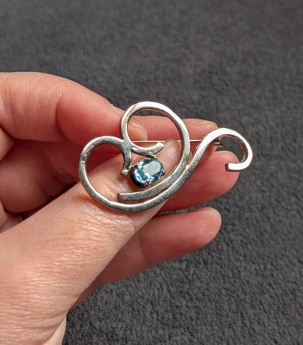 Vintage Mid Century Sterling Silver Abstract Modernist Brooch | Minimalist Jewelry Pin