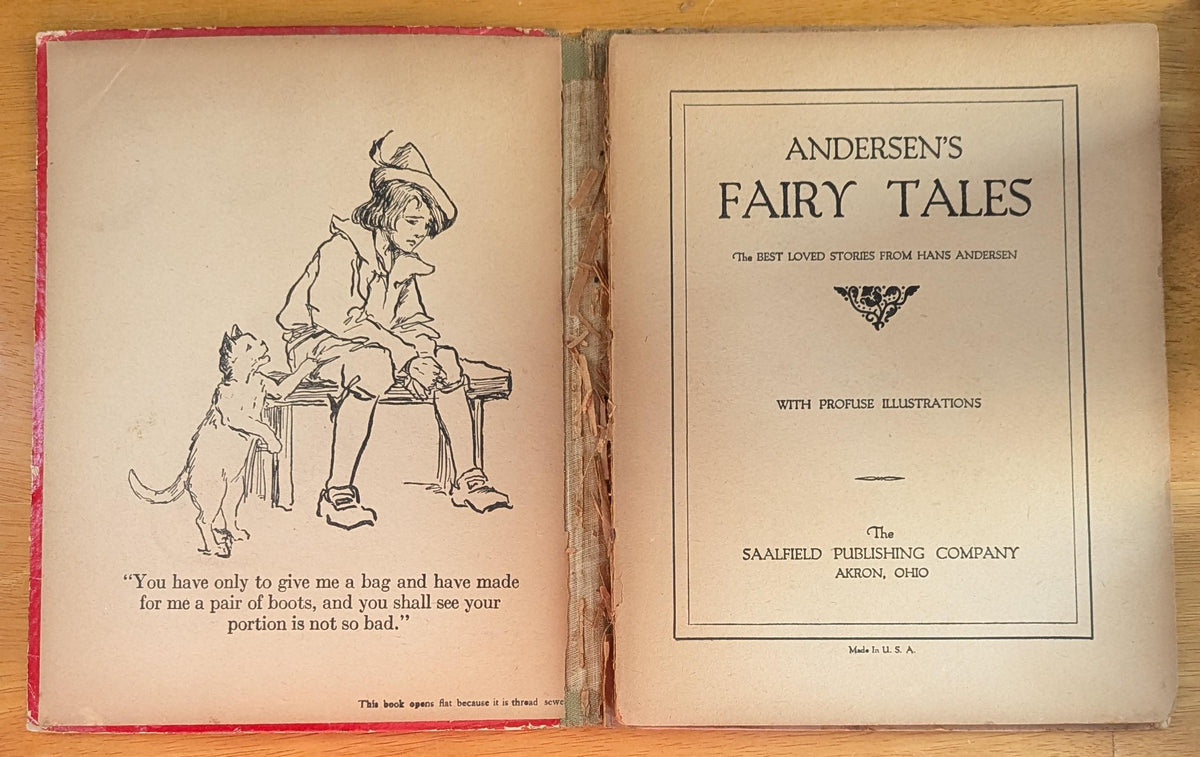 1922 Andersen's Fairy Tales | Antique Illustrated Storybook, Saalfield Edition
