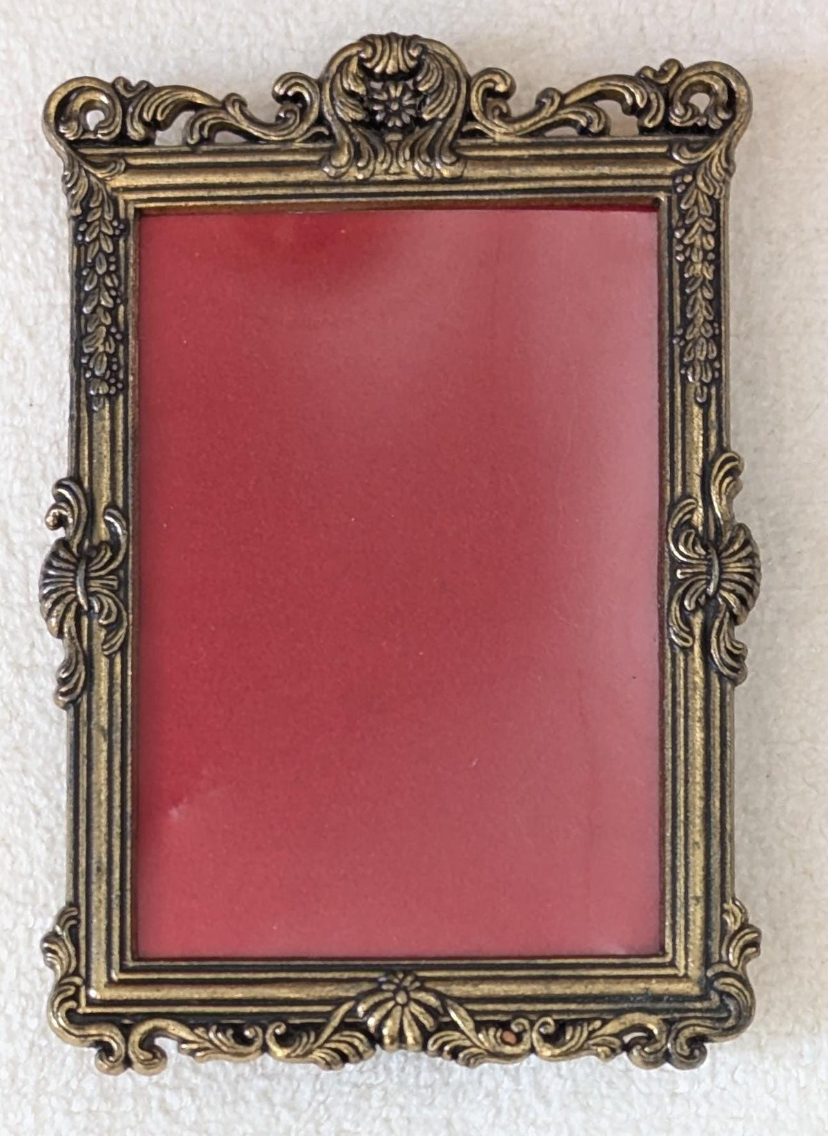 Vintage Italian Repousse Metal Picture Frame | Ornate Victorian Style Scroll Frame