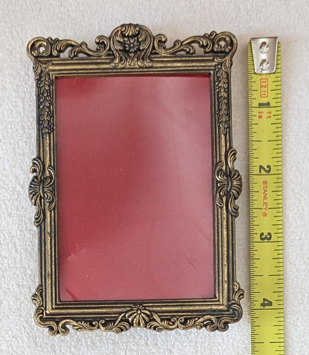 Vintage Italian Repousse Metal Picture Frame | Ornate Victorian Style Scroll Frame