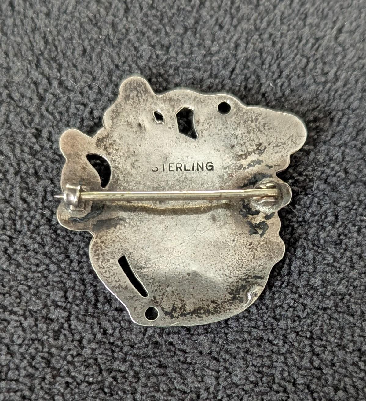 Antique Art Nouveau Sterling Silver Brooch | Repoussé Maiden, Nature Design