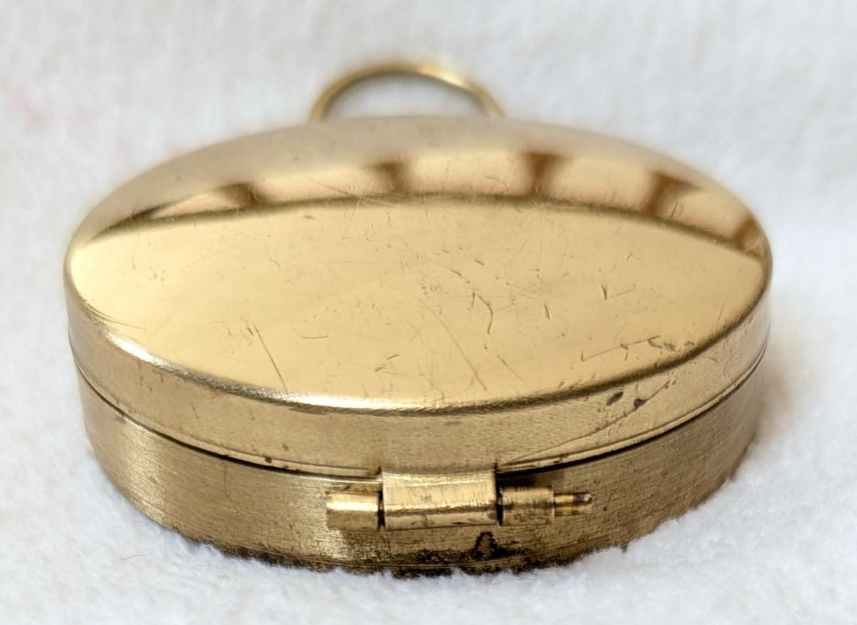 Vintage Brass Pocket Compass – Hinged Nautical Navigation Tool