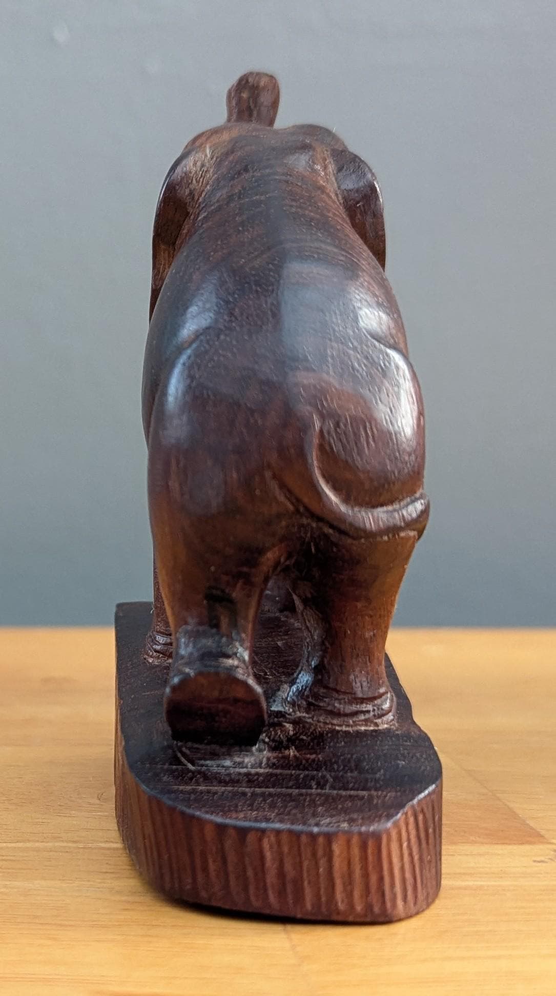 Hand-Carved Wooden Elephant | Vintage Animal Figurine | Symbolic Home Decor