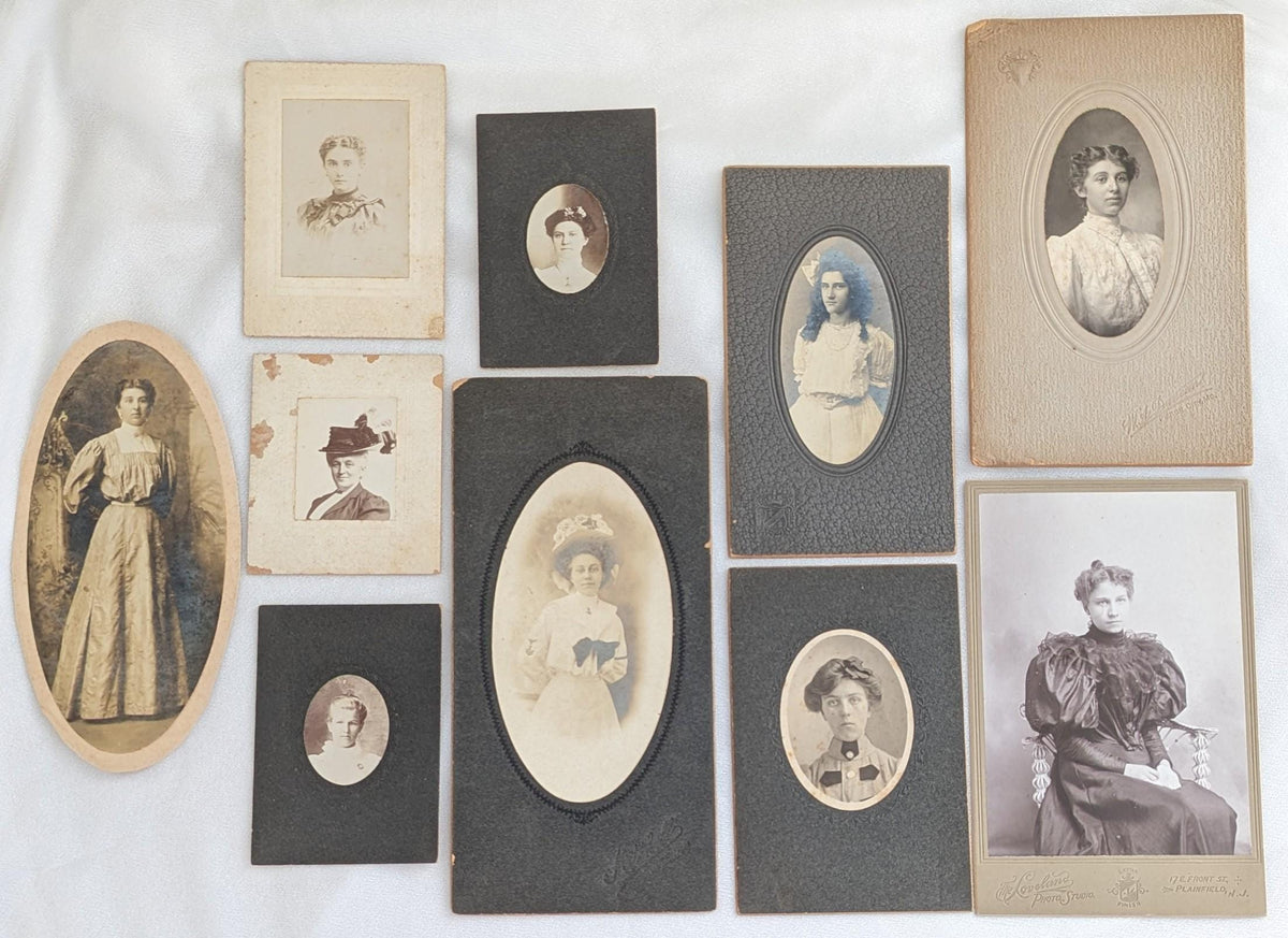 Antique Women Portrait Photos | Victorian Edwardian Cabinet Cards, Ephemera Lot