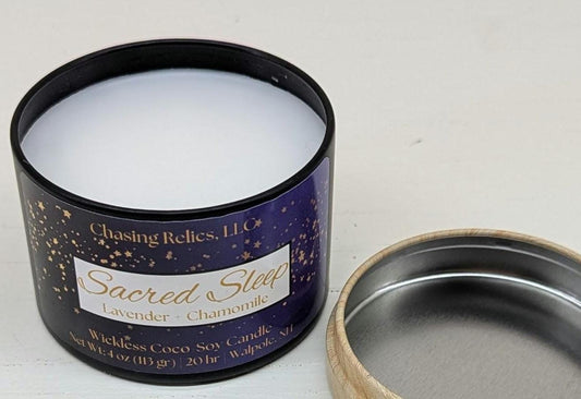 Lavender Chamomile Coco-Soy Wickless Candle: Sacred Sleep Aromatherapy