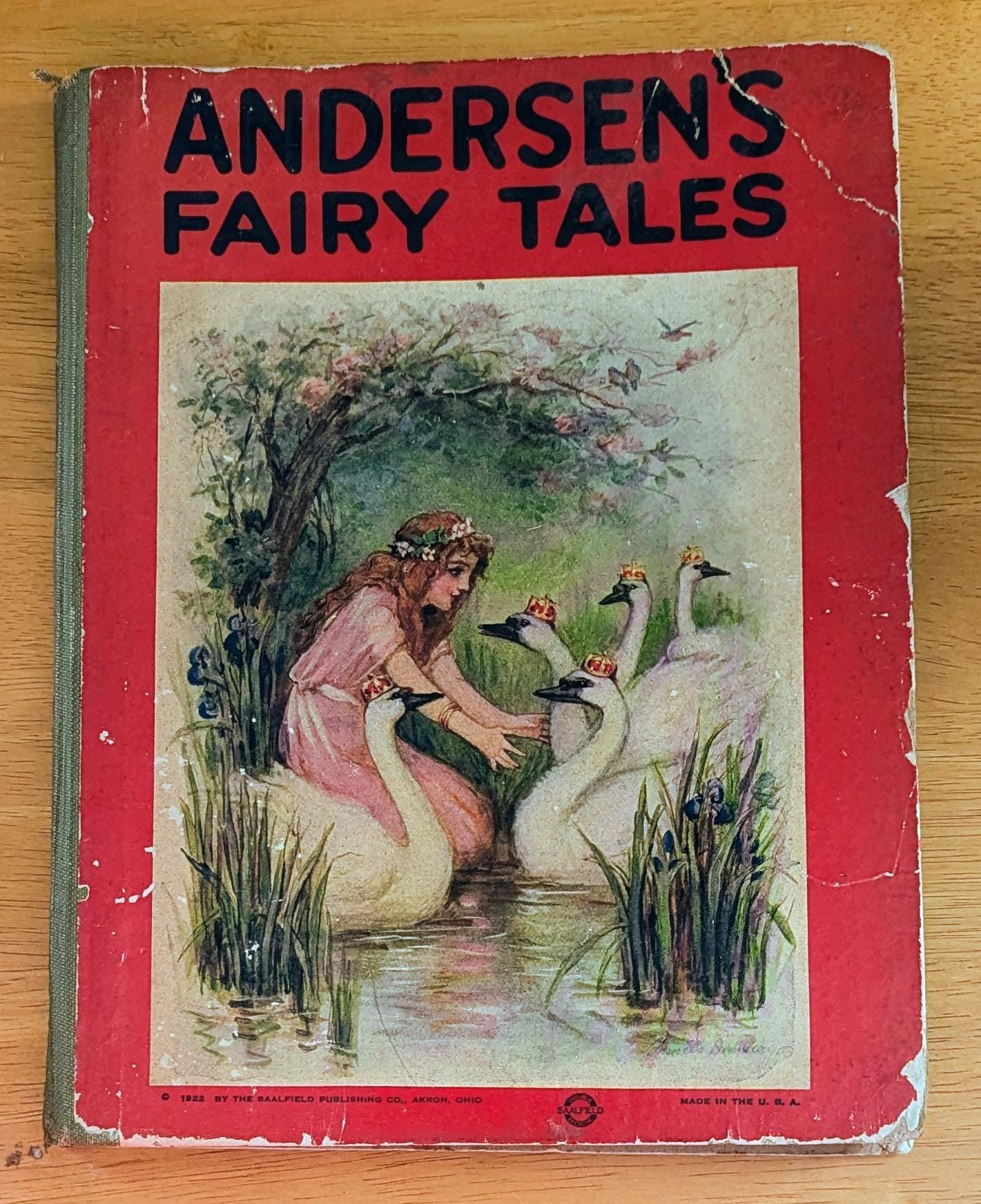 1922 Andersen's Fairy Tales | Antique Illustrated Storybook, Saalfield Edition