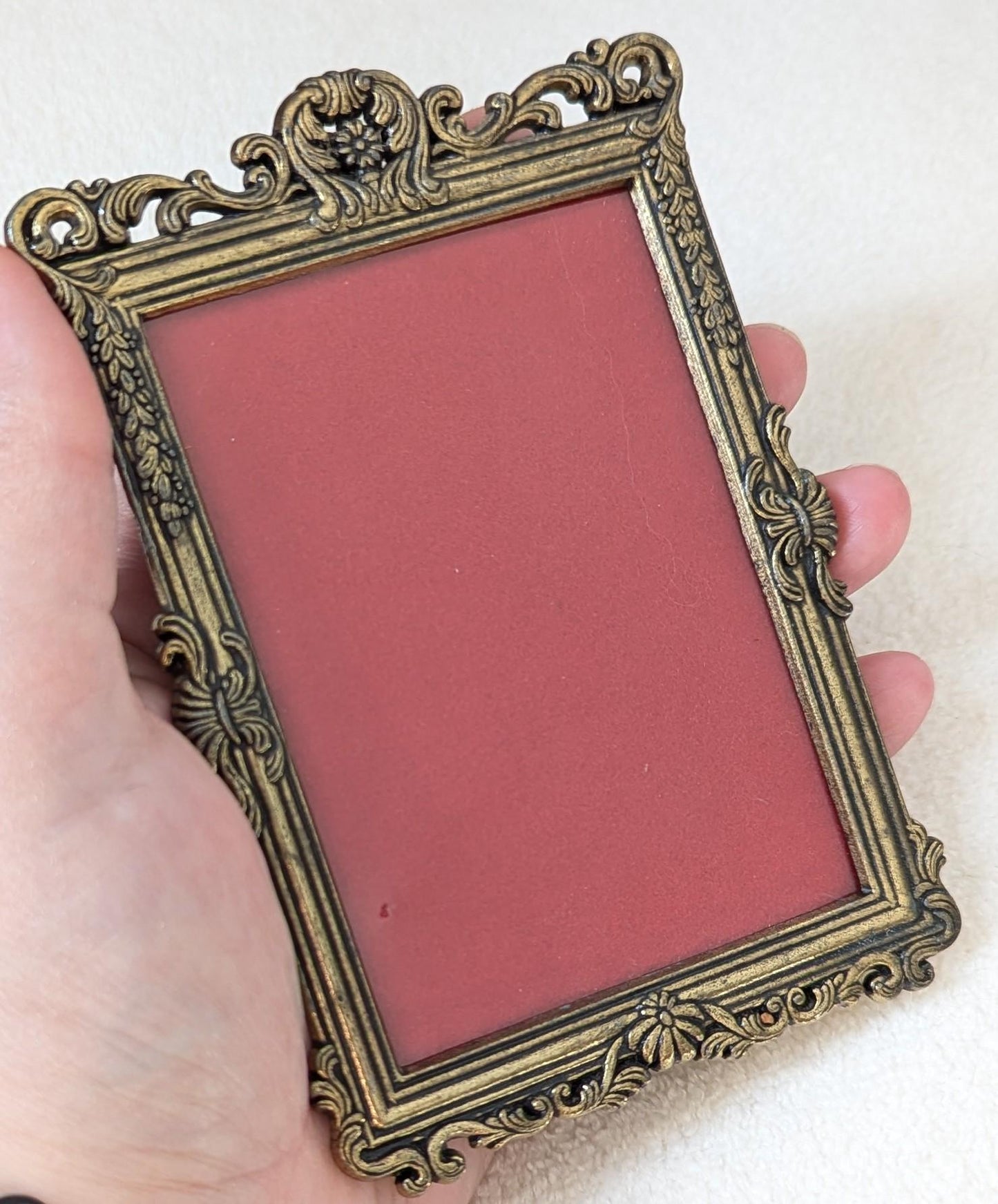 Vintage Italian Repousse Metal Picture Frame | Ornate Victorian Style Scroll Frame