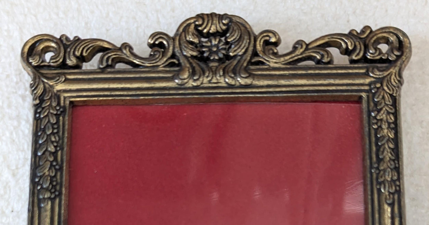 Vintage Italian Repousse Metal Picture Frame | Ornate Victorian Style Scroll Frame