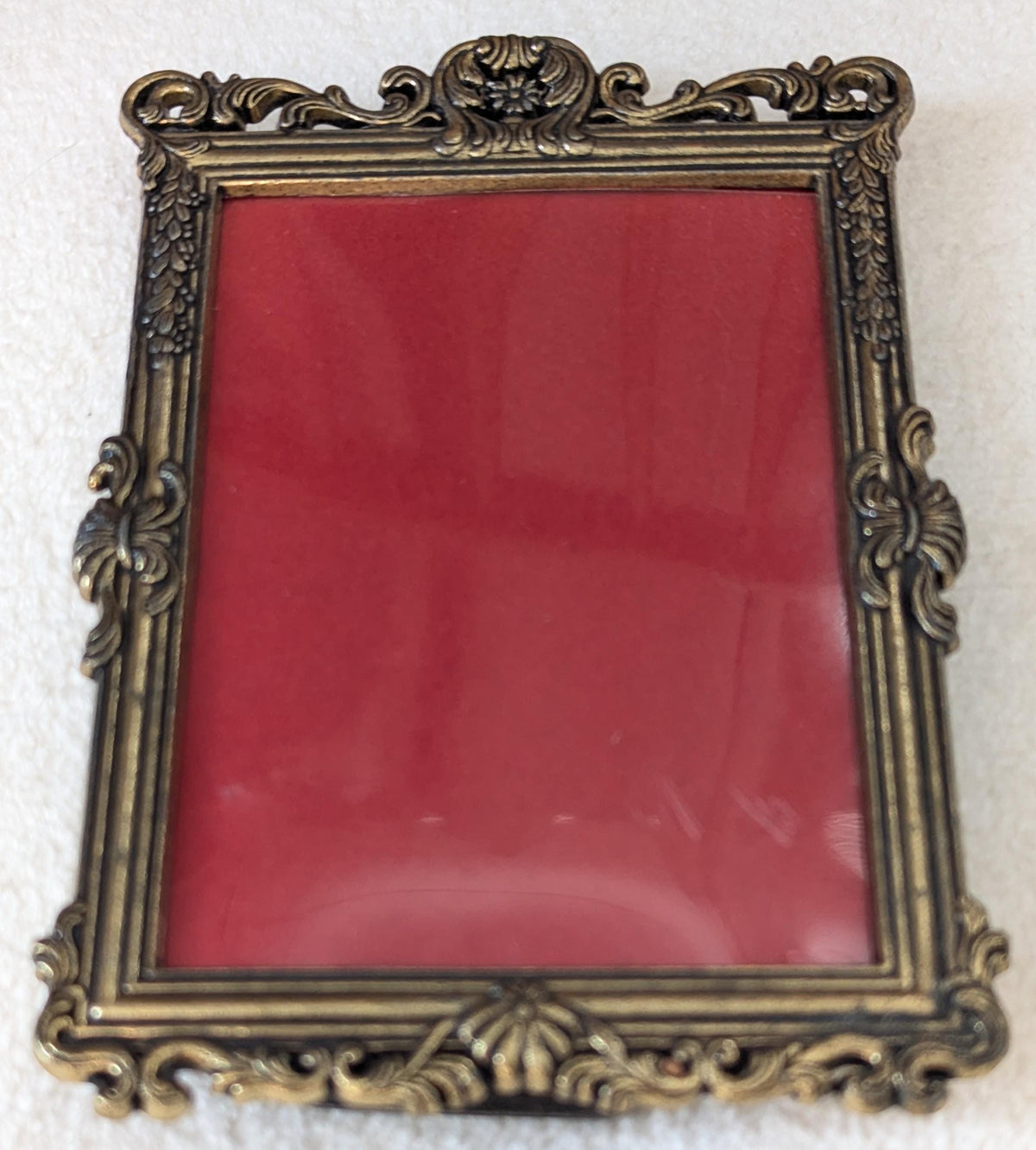 Vintage Italian Repousse Metal Picture Frame | Ornate Victorian Style Scroll Frame