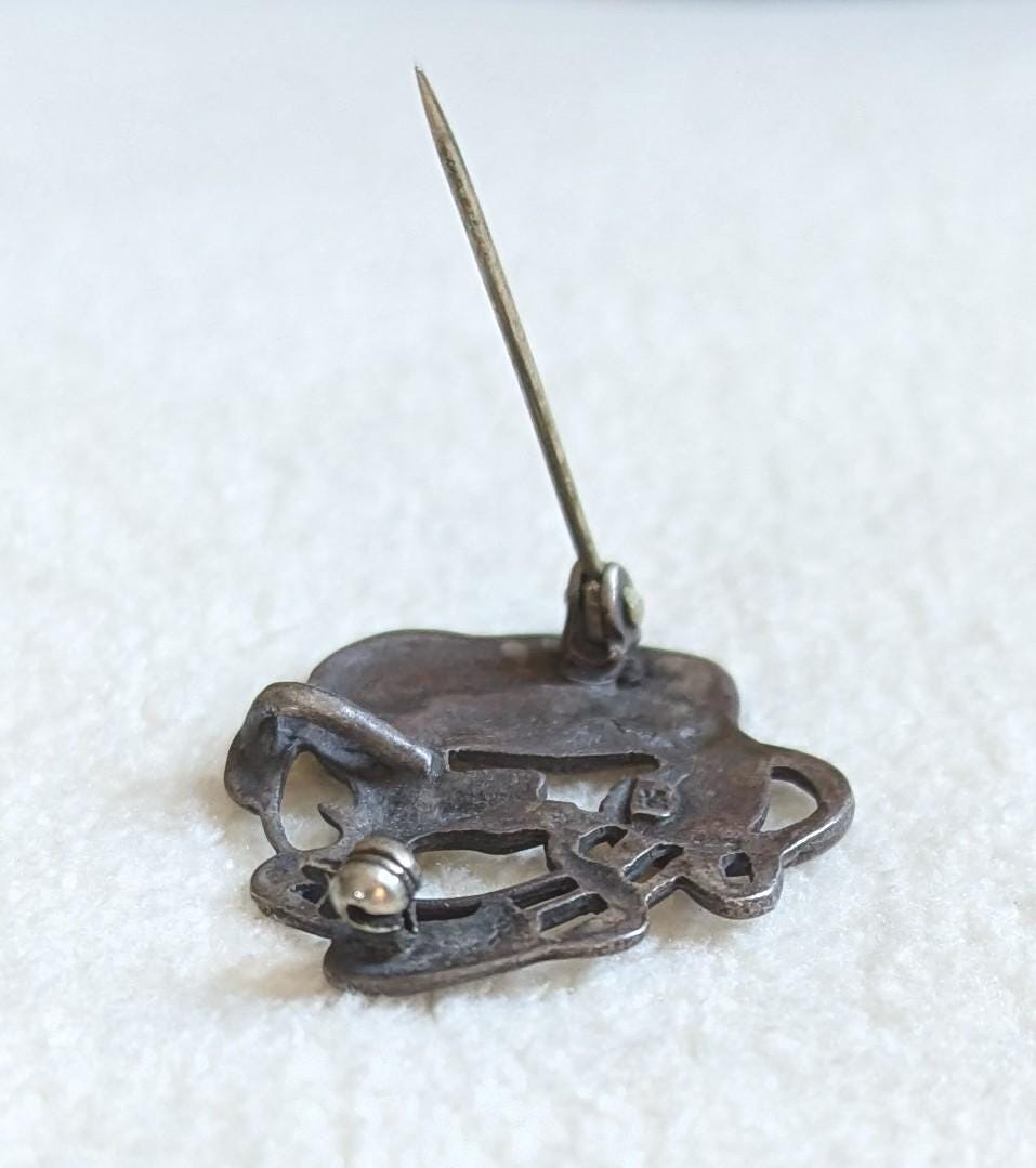 Vintage Art Nouveau Sterling Silver Convertible Brooch Pendant – 1930s Maiden Profile Pin