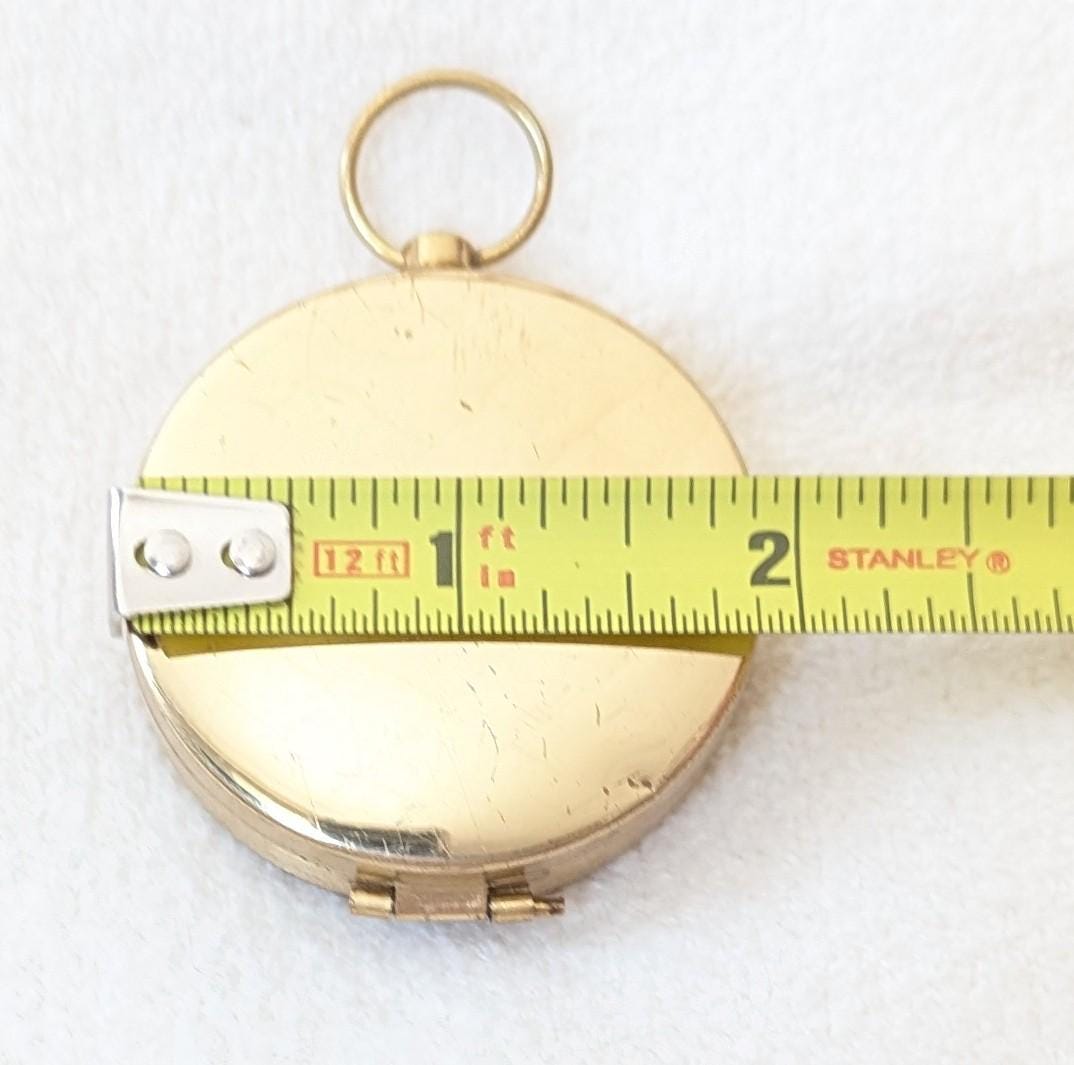 Vintage Brass Pocket Compass with Hinged Cover – Working Nautical Compass, Explorer Gift, Collectible Navigation Tool
