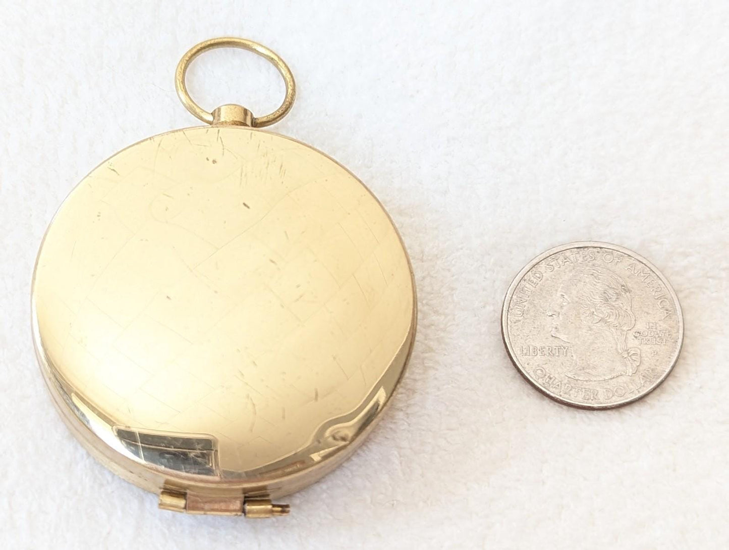 Vintage Brass Pocket Compass with Hinged Cover – Working Nautical Compass, Explorer Gift, Collectible Navigation Tool