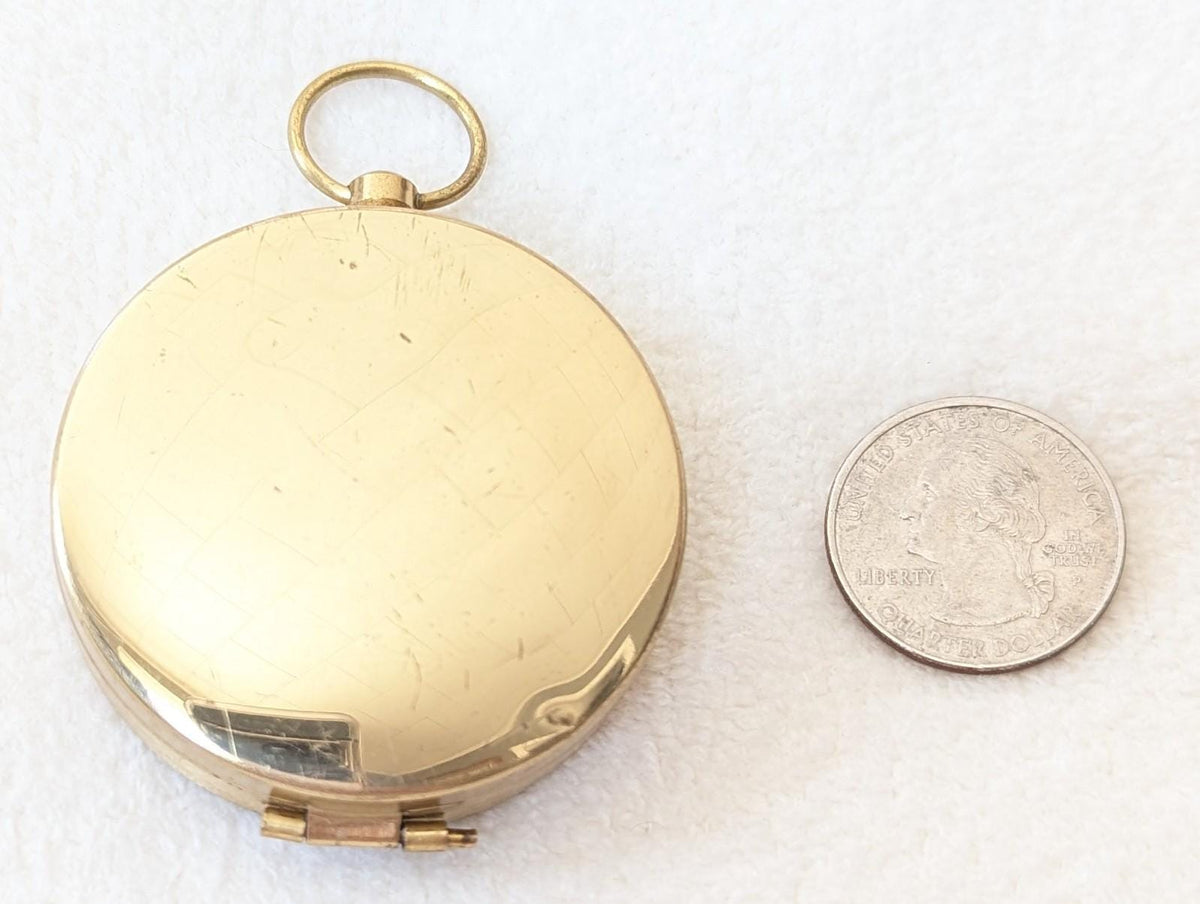 Vintage Brass Pocket Compass – Hinged Nautical Navigation Tool