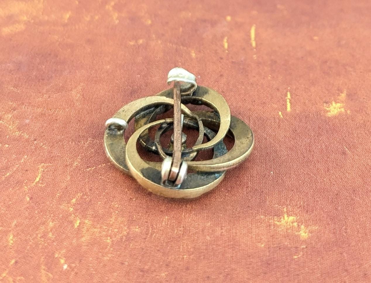 PSCO Gold Filled Opal Brooch | Edwardian Swirl Pin, Antique Floral Jewelry