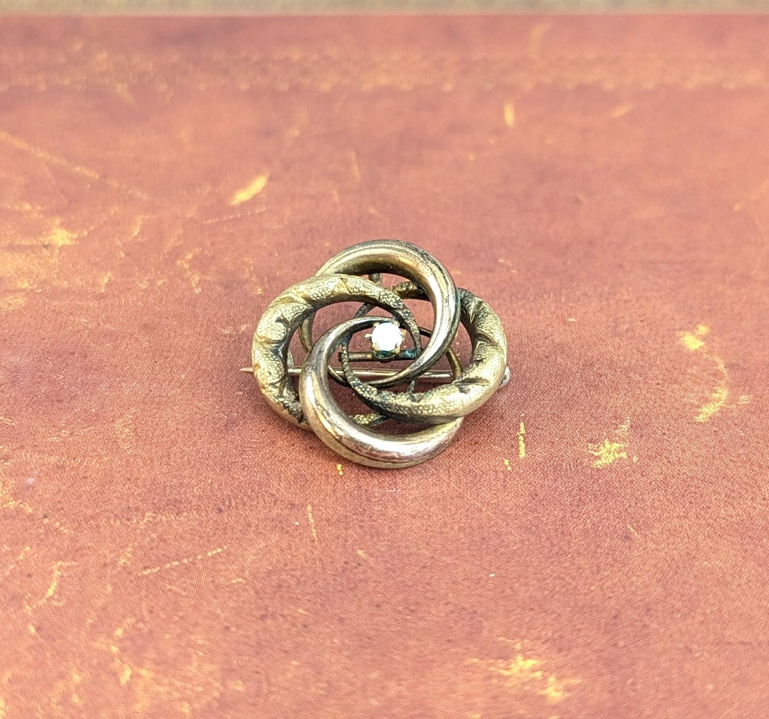 PSCO Gold Filled Opal Brooch | Edwardian Swirl Pin, Antique Floral Jewelry