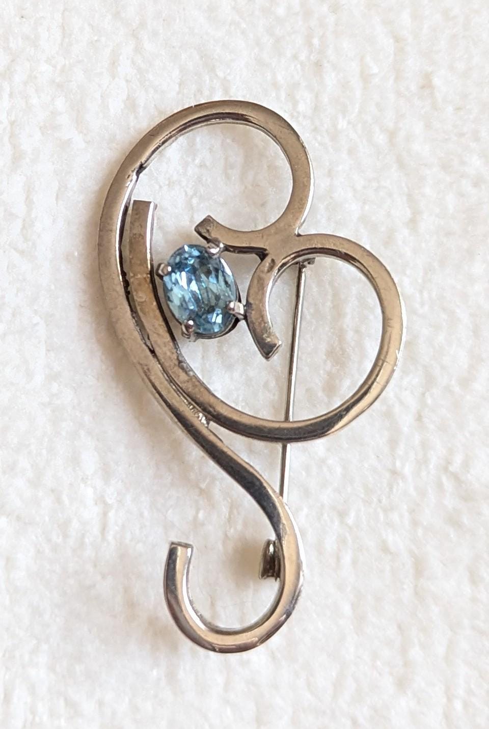 Vintage Mid Century Sterling Silver Abstract Modernist Brooch | Minimalist Jewelry Pin