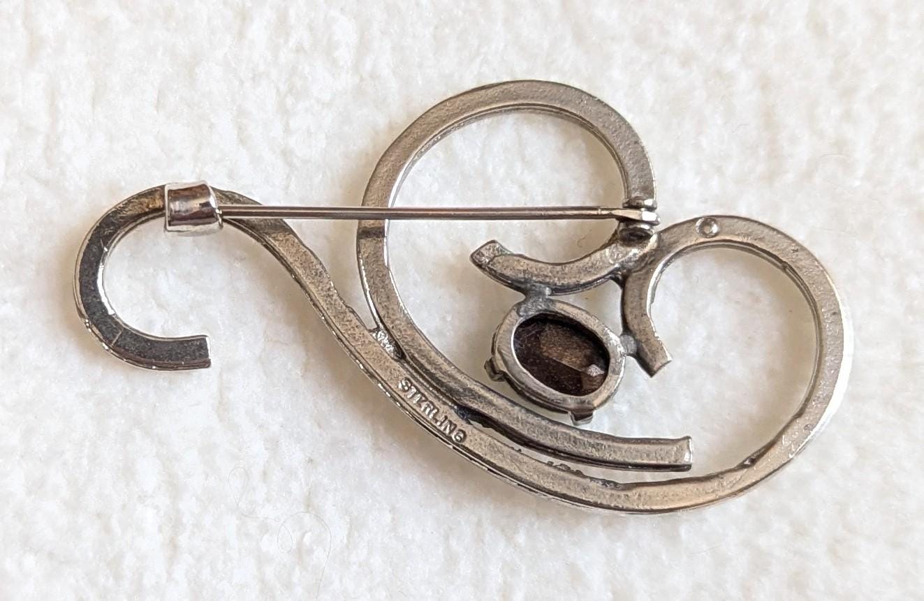 Vintage Mid Century Sterling Silver Abstract Modernist Brooch | Minimalist Jewelry Pin
