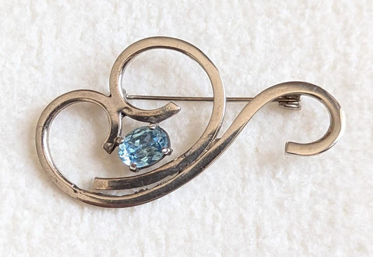 Vintage Mid Century Sterling Silver Abstract Modernist Brooch | Minimalist Jewelry Pin