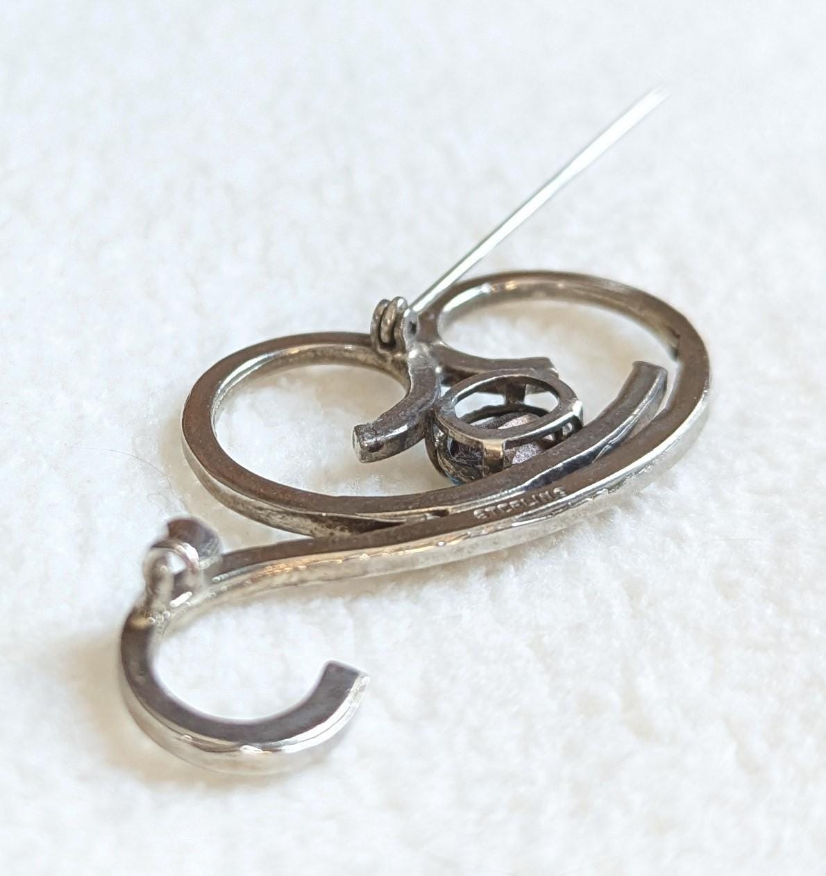 Vintage Mid Century Sterling Silver Abstract Modernist Brooch | Minimalist Jewelry Pin