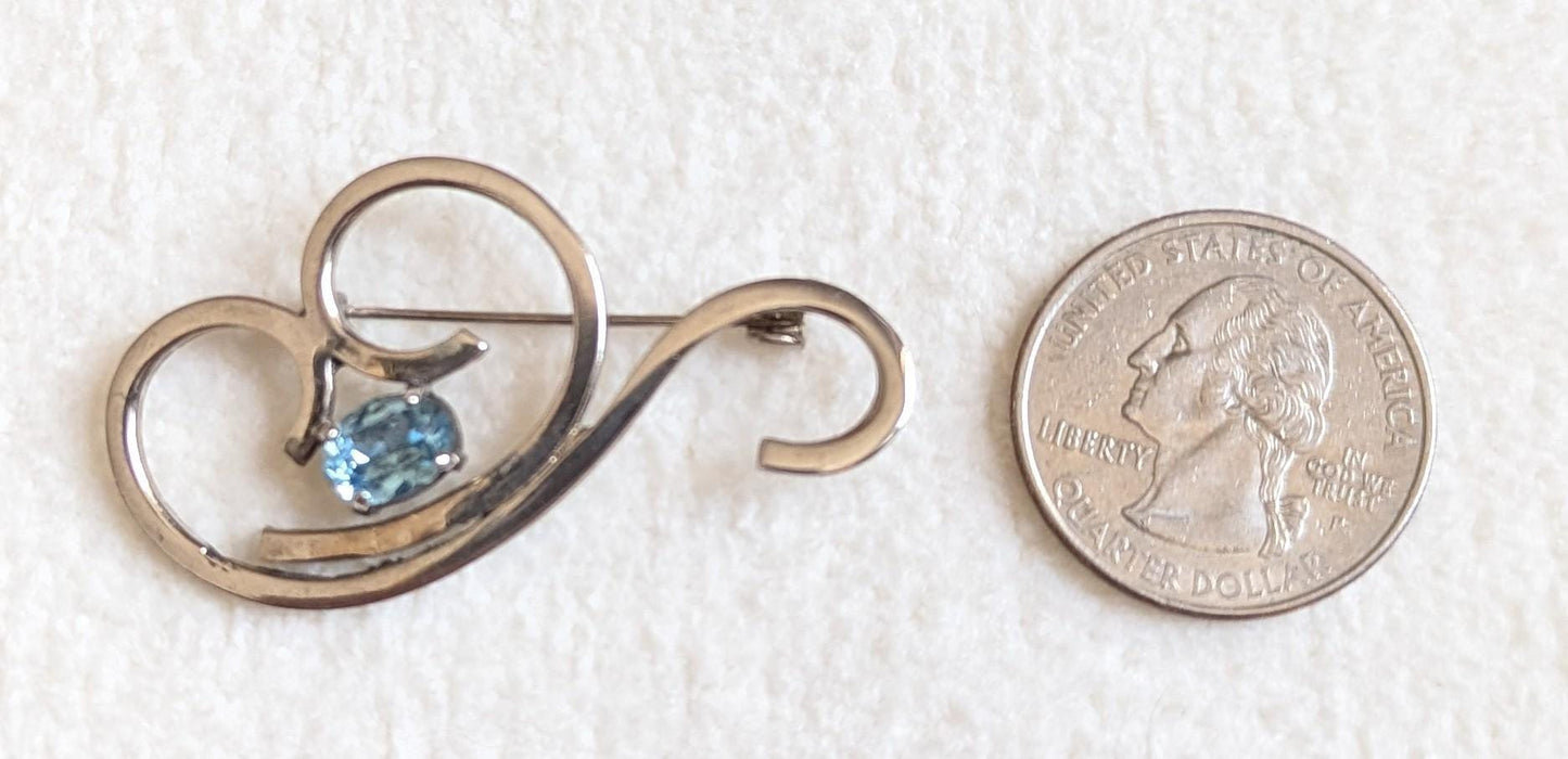 Vintage Mid Century Sterling Silver Abstract Modernist Brooch | Minimalist Jewelry Pin