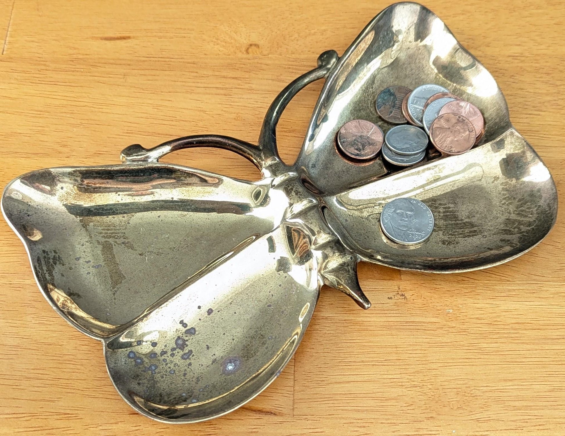 Vintage Brass Butterfly Dish | Cottagecore Jewelry Tray