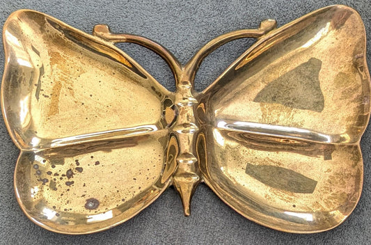 Vintage Brass Butterfly Dish | Cottagecore Jewelry Tray