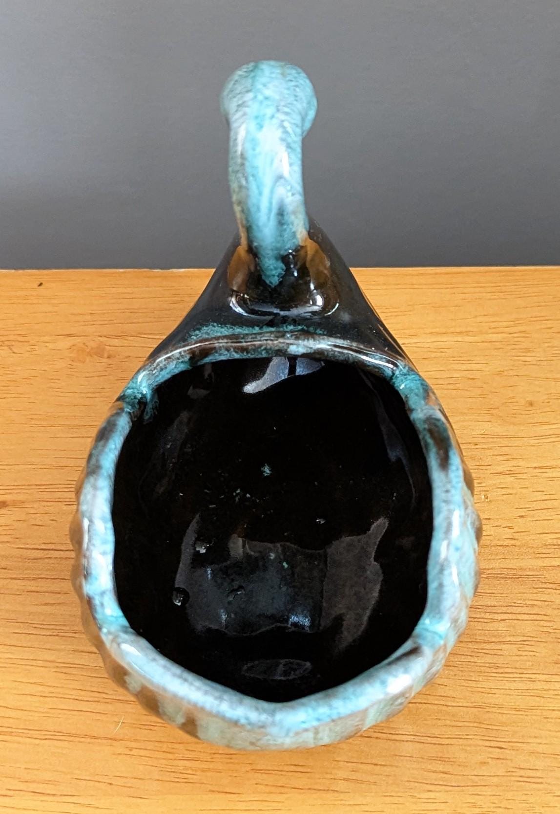 Vintage Swan Planter | Turquoise Drip Glaze Mid-Century Ceramic Vase