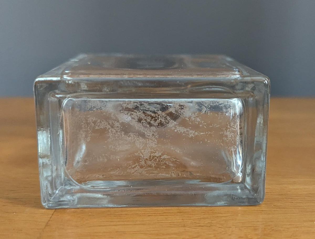 Vintage Glass Perfume Bottle – Rosette Stopper, Mid Century Vanity Decor