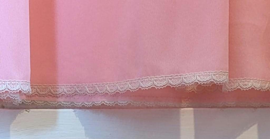 Vintage Kayser Pink Nylon Nightgown Lace Yoke Ribbon Trim Romantic Lingerie Gown Size M