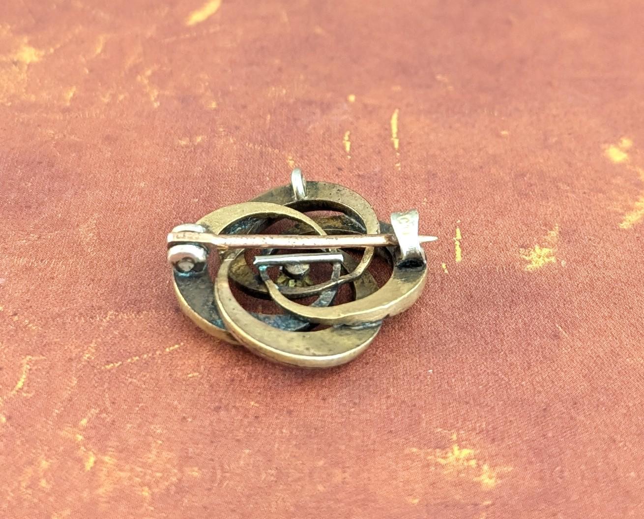 PSCO Gold Filled Opal Brooch | Edwardian Swirl Pin, Antique Floral Jewelry