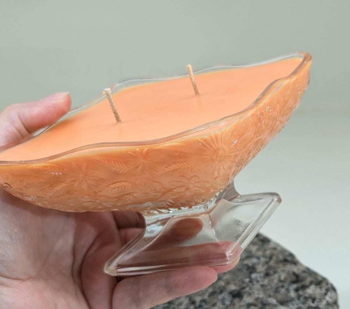 Autumn Leaves Candle – Vintage Glass Pedestal Bowl | Coco Soy Wax | Double Cotton Wicks | Fall Home Decor | Hand Poured 6oz