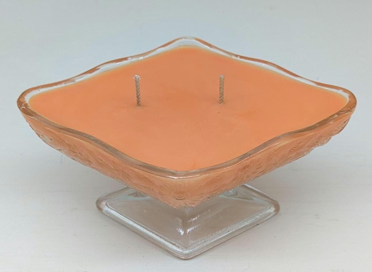 Autumn Leaves Candle – Vintage Glass Pedestal Bowl | Coco Soy Wax | Double Cotton Wicks | Fall Home Decor | Hand Poured 6oz