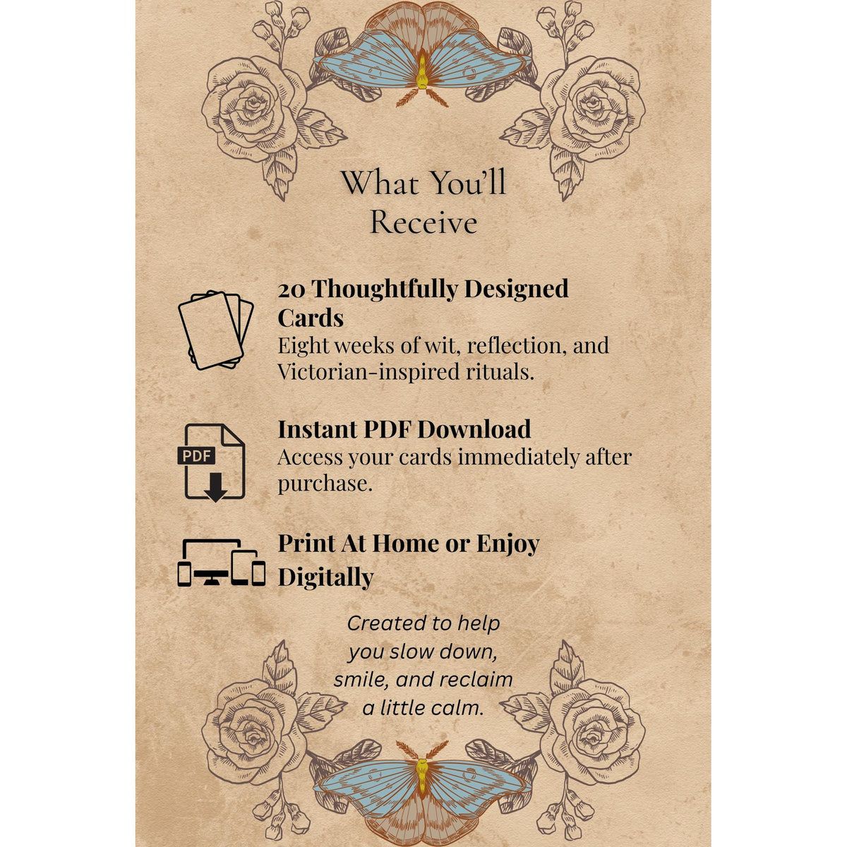 The Gilded Escape | Victorian Ritual Cards | Printable Self-Care Deck | Digital Download
